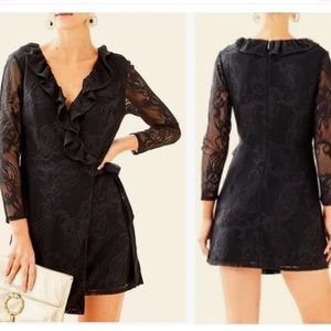 Lilly Pulitzer Tiki Wrap Romper Black M
